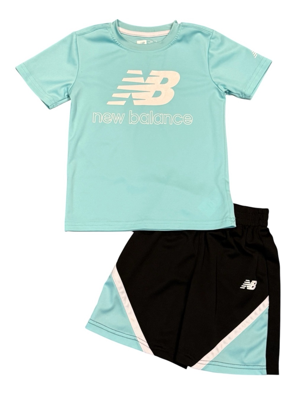 New Balance Mint Aqua & Black Athletic Set